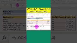 🎯 Find Partial Matches in VLOOKUP with * Wildcard | @DecodewithDiksha8 | #viral #exceltips #reels