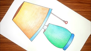 Table Lamp drawing easy | How to draw a Table Lamp step by step |