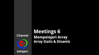 Mempelajari penggunaan Array Statis & Array Dinamis - Visual C#