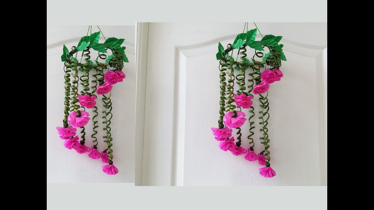 Projects Using Polythenes Newspaper & Polythene Bag Wind Chime / Newspaper Craft Wall Hanging ...