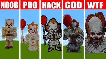 NOOB vs PRO vs HACKER vs GOD✨Pennywise - Minecraft Pixel Art