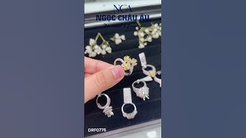 Nhẫn xoàn hoa kim cương vàng thiết kế sang trọng - Ngọc Châu Âu