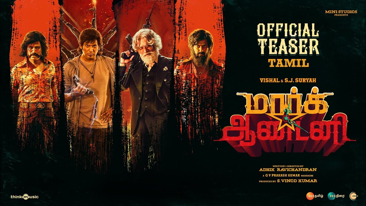 Mark Antony Tamil Official Teaser Vishal SJ SuryahGV PrakashAdhik Ravichandran  SVinod Kumar