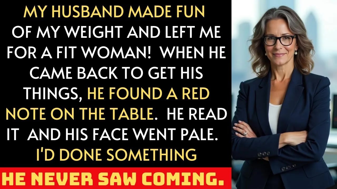 My husband made fun of my weight and left me for fitter and younger woman! But my note
