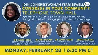 Rep. Sewell Hosts Telephone Town Hall on Monday, February 28, 2022