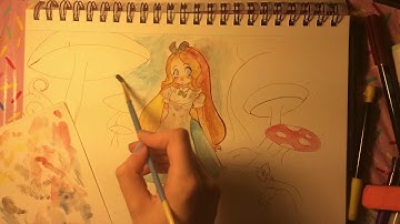 Alice In Wonderland Watercolor Speed Paint