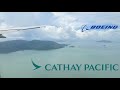 *BUTTER* Cathay Pacific Boeing 777-300ER Approach + Landing in Hong Kong (HKG) (WITH VIEWS OF HK)