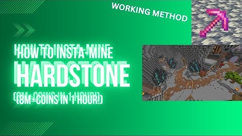 How to INSTA mine Hardstone HYPIXEL SKYBLOCK