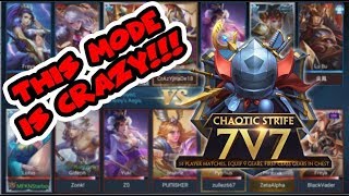 INSANE 7v7 MODE CHAOTIC STRIFE FIST LOOK | CAZY TEAMFIGHTS (Heroes Evolved)