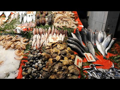 Restaurants and fish salesmen in Taksim Istanbul