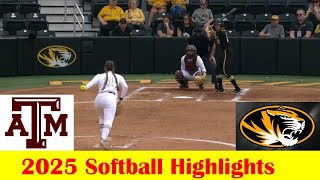 #1 Texas A&M vs Missouir Softball Game 1 Highlights 4 17 2025