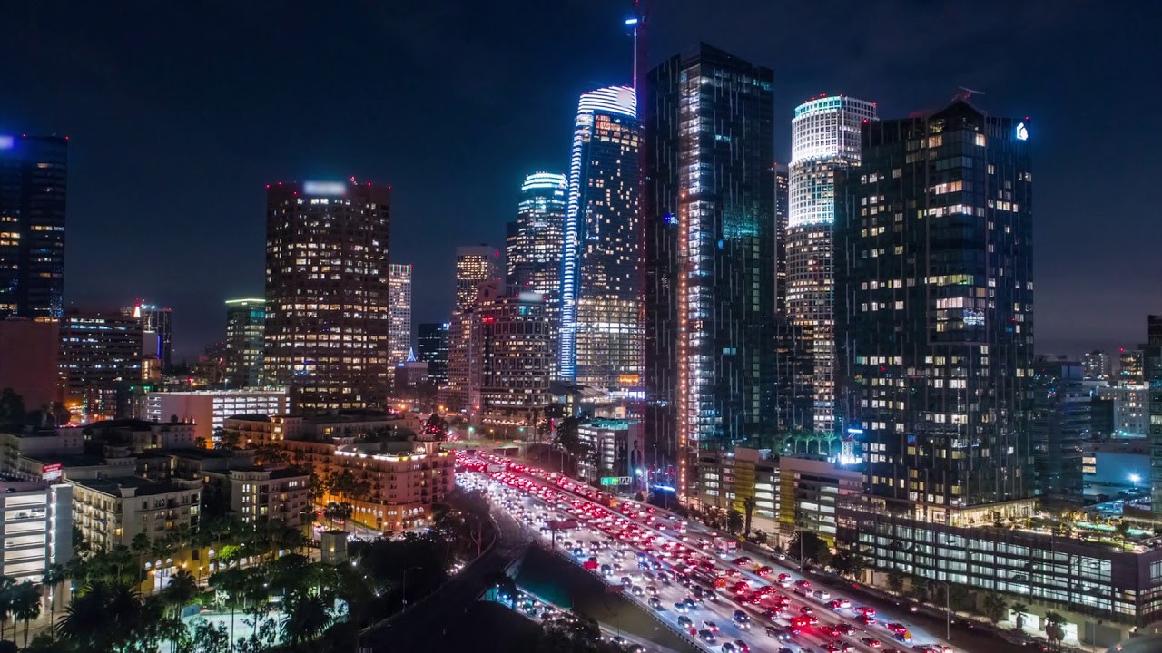 Cinematic City Aerial Drone Time Lapse - YouTube