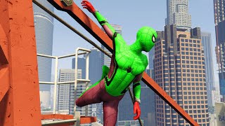 GTA 5 Rainbow Spiderman Parkour Fails (Jumps & Ragdolls) #5