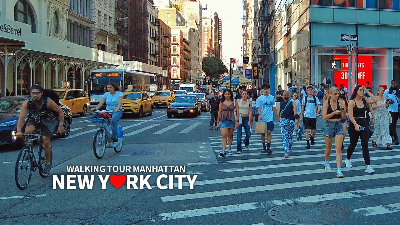 ⁣[4K] NEW YORK CITY - Manhattan Summer Walk, Broadway, Lafayette Street, 3rd Ave & 4th Avenue, Tr