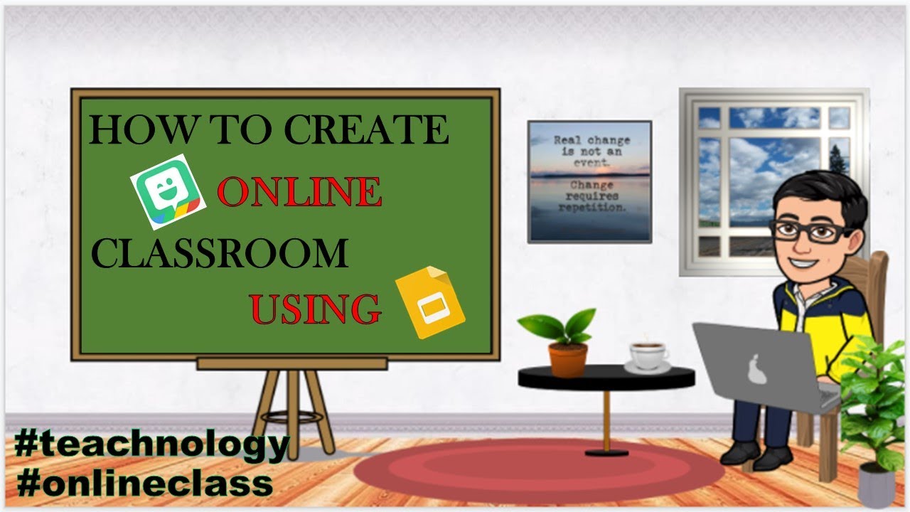 How to create bitmoji online classroom using google slides - YouTube