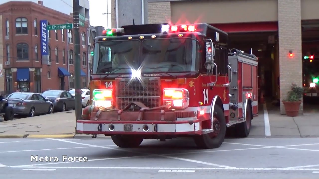 Chicago Fire Dept Engine 14 & Truck 19 Responding - YouTube