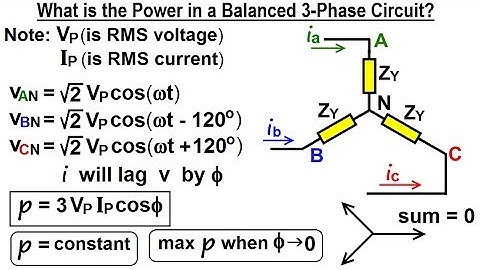 Electrical Engineering: Ch 13: 3 Phase Circuit (33 of 53) Power in a Balanced 3-Phase Circuit