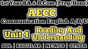 Communication English Unit 4 Reading And Understanding AECC Reading Reading Techniques And Skills