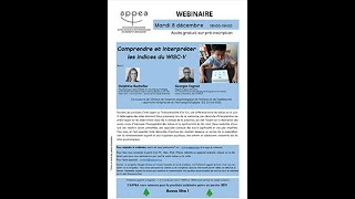 Webinaire Comprendre et interpréter les indices du WISC-V