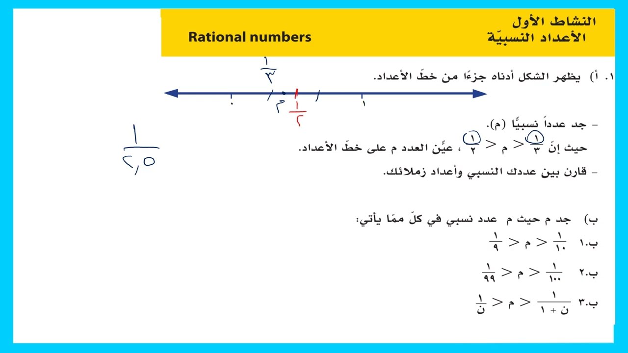 موهبة 8 الأعداد النسبية س1