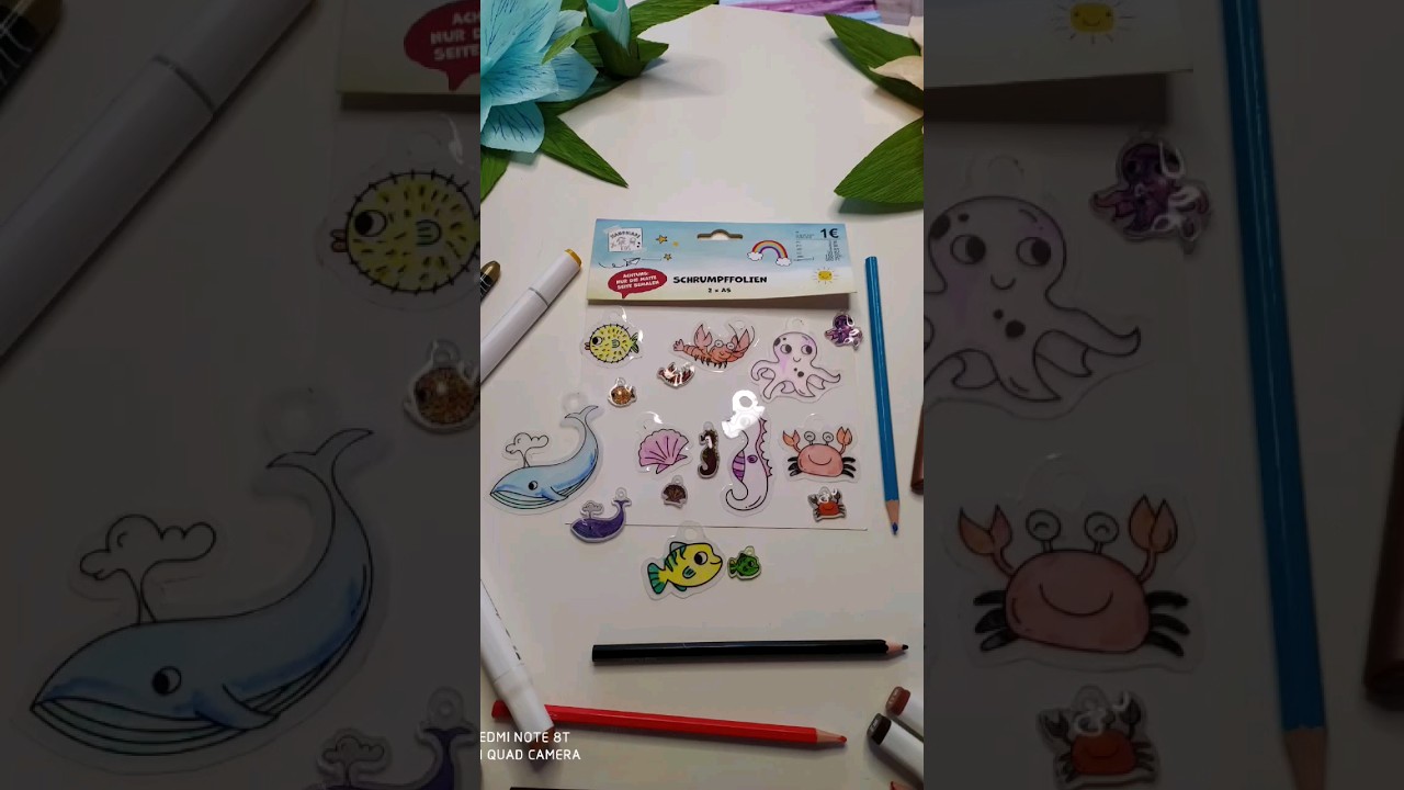 Schrumpffolie vom Tedi #shorts #kreativ #basteln #diy #crafts #schlüsselanhänger #kinderschmuck