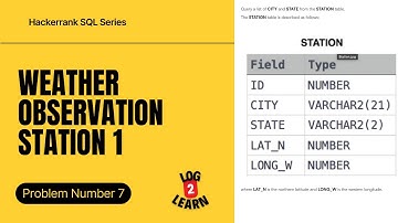 Weather Observation Station 1 – SQL SELECT CITY & STATE | HackerRank Day 7