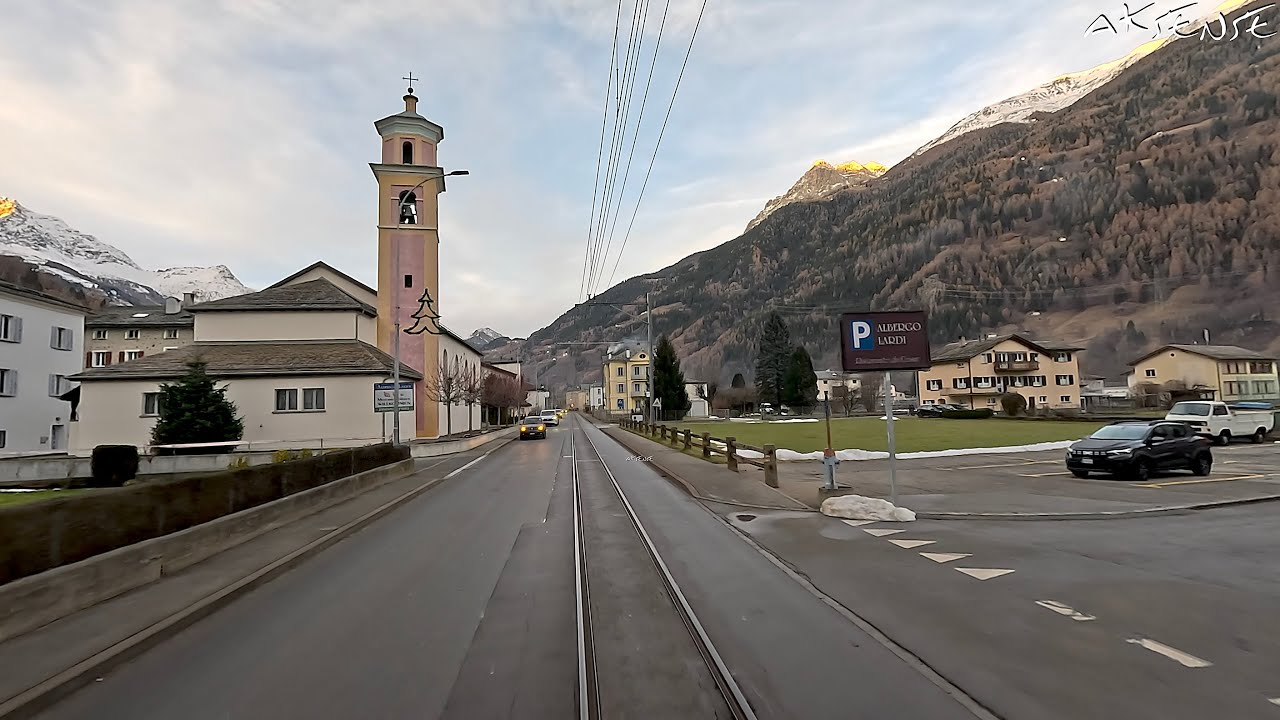 Bernina Express Cab Ride | Sunset Special Journey - Le Prese to Cavaglia, Switzerland | 4K 60p HDR