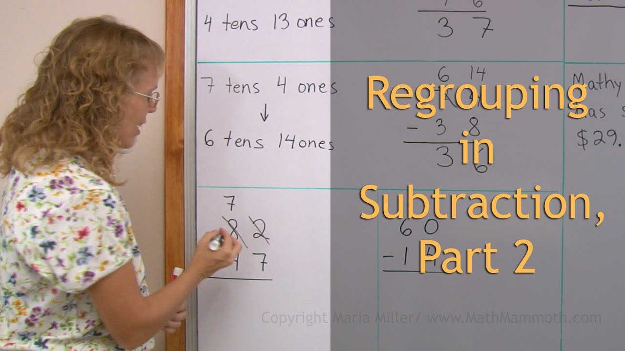 regrouping in subtraction 2 digit numbers practice 2nd grade math youtube