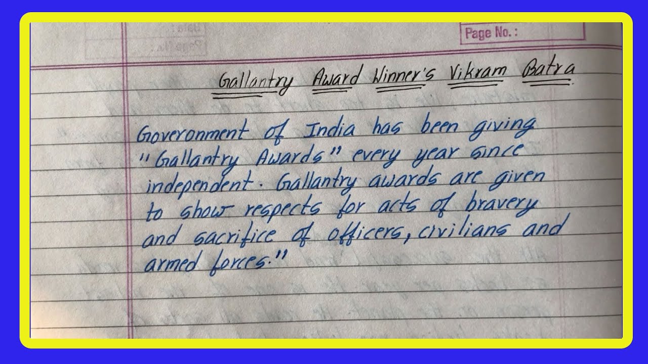 gallantry award winners vikram batra essay in hindi