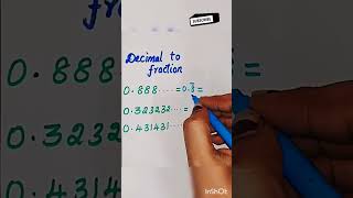How to convert Decimal into Fraction shorts shortsvideo decimals trending || Easy To Learn