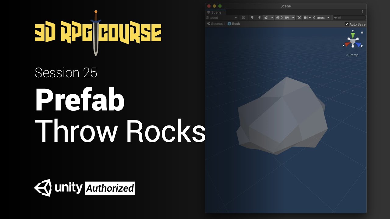 Unity3D RPG游戏开发教程|Core核心功能25:Throw Rocks 设置可以扔出的石头