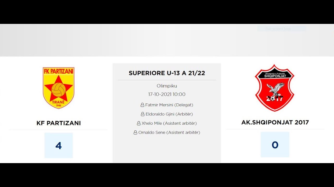 KF Partizani U13 vs AK Shqiponjat 2017 U13 (4-0) (17.10.2021) 