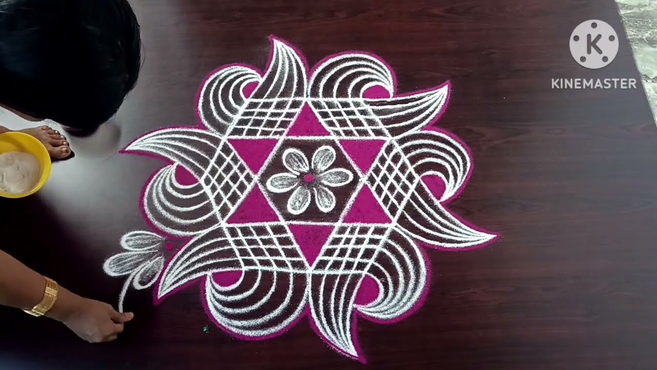 Simple peacock rangoli designs//Tuesday spl padikolam//Latha kolam