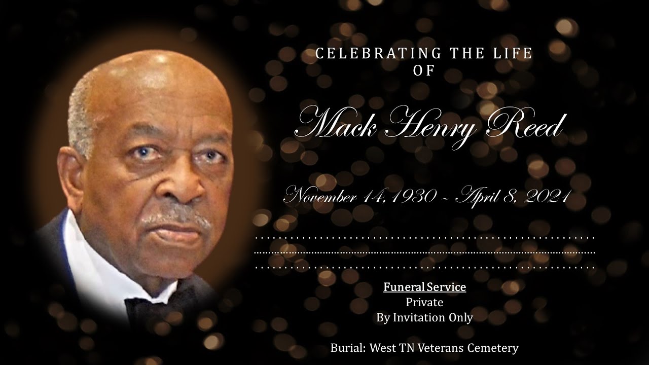 Mack H. Reed Funeral Service YouTube