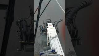 [Pothole Patching Machine] View patching operations from inside the cab