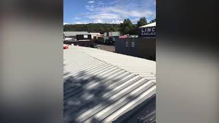 Complete roof over sheet using 32/1000 single skin Goosewing grey cladding.