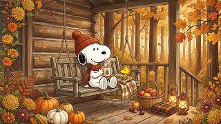 A Quiet Autumn Coffee with Snoopy ☕ Soft Jazz for Study, Reading & Relaxing in the Cozy Cabin screenshot 3
