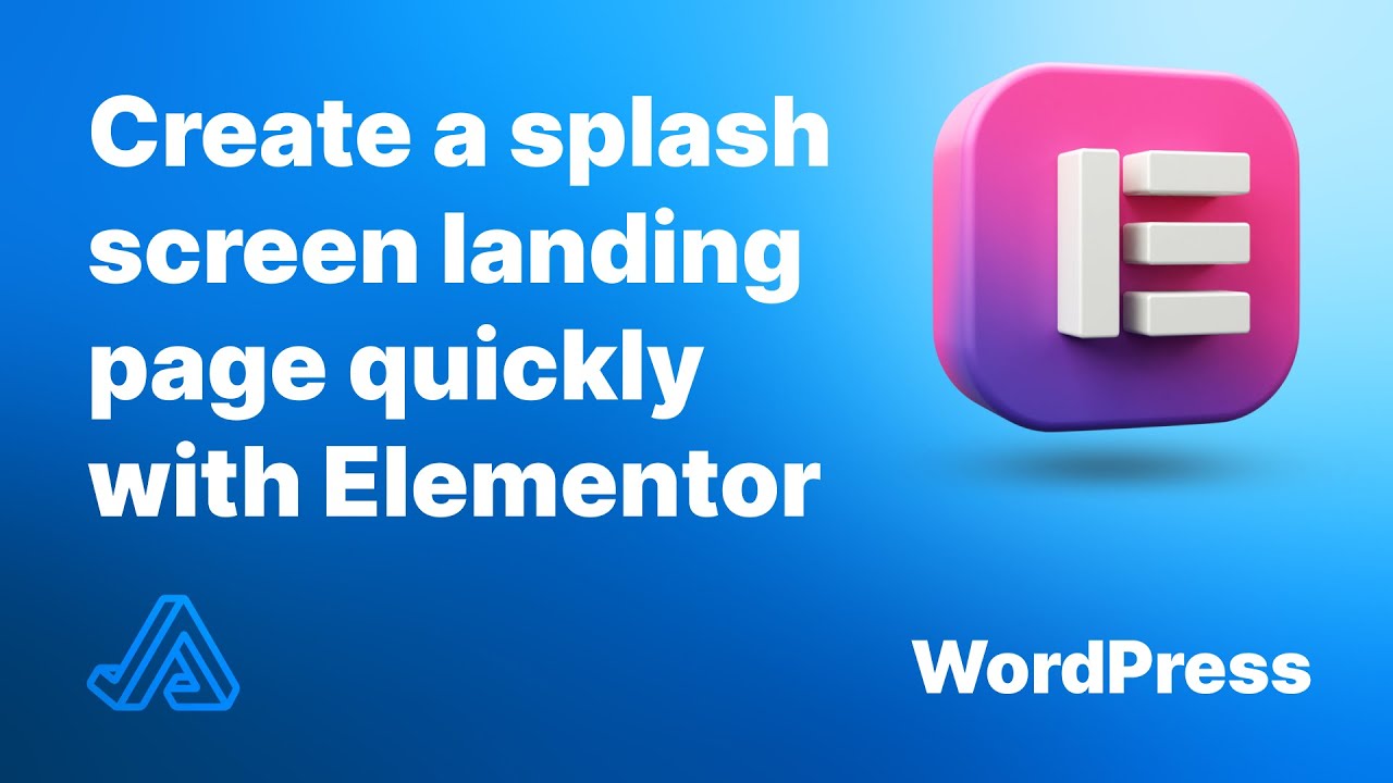 Create a splash screen landing page quickly with Wordpress & Elementor ...