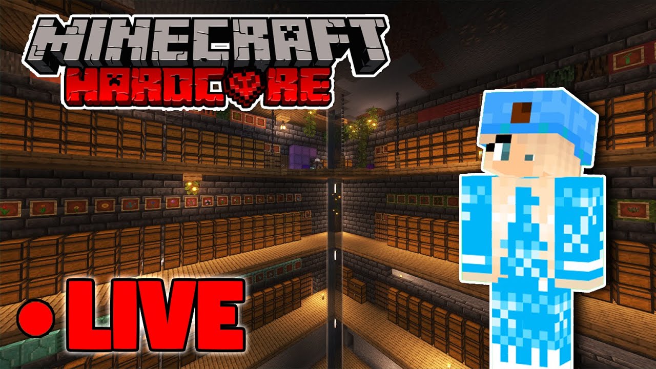 Hardcore Minecraft LIVE - Getting Ready for NEW BUILD! (18k + day world ...