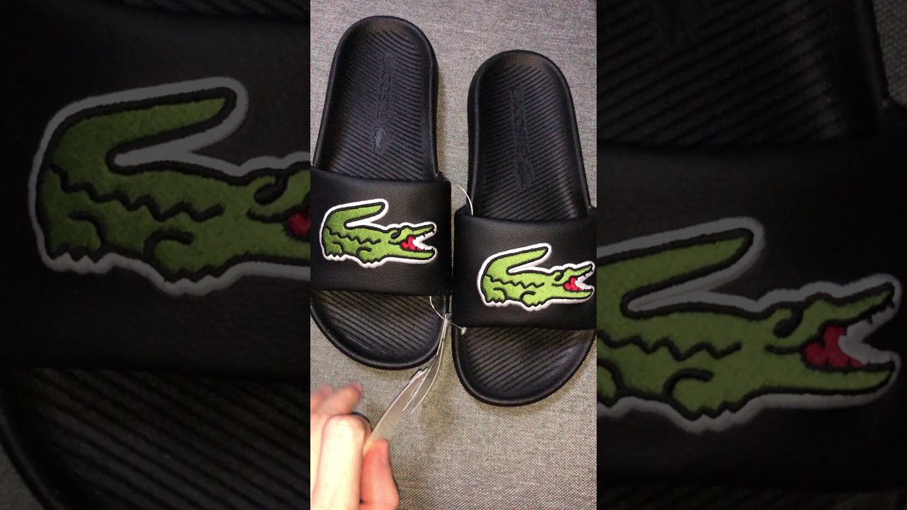 Lacoste Slippers black รองเท้าแตะ