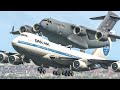 Military Aircraft C-17 Got Flat Tires, Boeing 747 Rescues And Carries Back To Airport | X-Plane 11