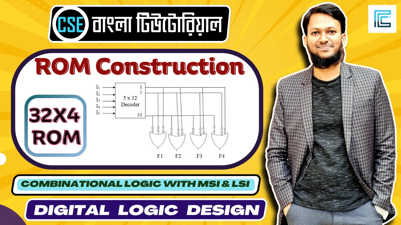ROM Construction Bangla | Construction of 32x4 ROM | 32x4 ROM ...