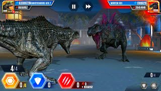 GIGANOTOSAURUS GEN 2 MAX LEVEL 999 VS MORTEM REX 999 | JURASSIC WORLD THE GAME