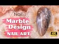 Marble design nail art detail tutorial 4k