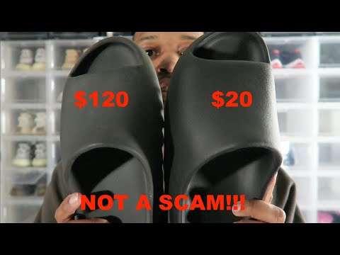 Adidas Yeezy Slide Vs $20 Yzy Slide...Not A Scam? - YouTube
