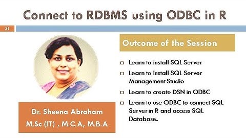 Episode 5: Connect to RDBMS using ODBC in R