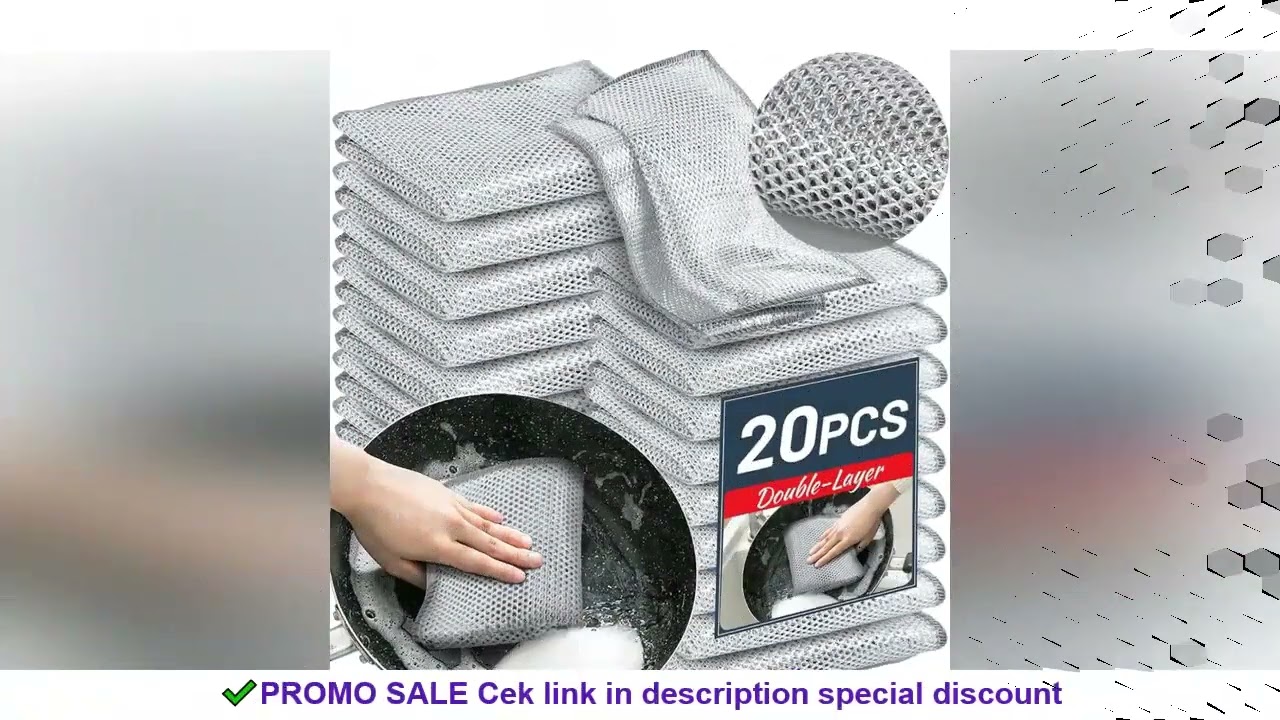 1-20PCS Magic Cleaning Cloth Thickened Double -sided Metal Steel Wire Rags Kitchen Dish Pot Washdish