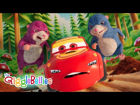 Cars VS Moles | Nursery Rhymes For Kids - GiggleBellies