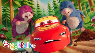 cars vs moles nursery rhymes kids gigglebellies