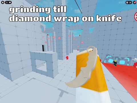 Grinding for the diamond wrap on the knife, in roblox RIVALS! LIVE!